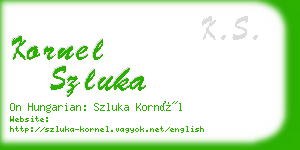 kornel szluka business card